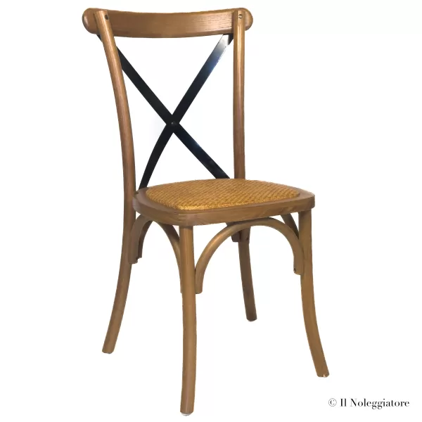 Sedia Cross in legno Noce
